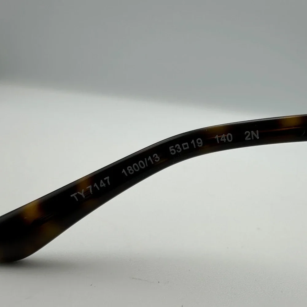 Tory Burch Gradient Sunglasses Womens Tortoise TY7147 Double Bridge Gold Logo - Picture 7 of 14